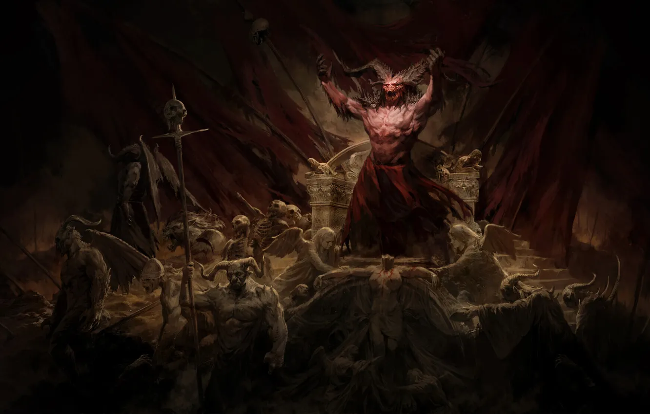 Photo wallpaper the demon, fantasy, meeting