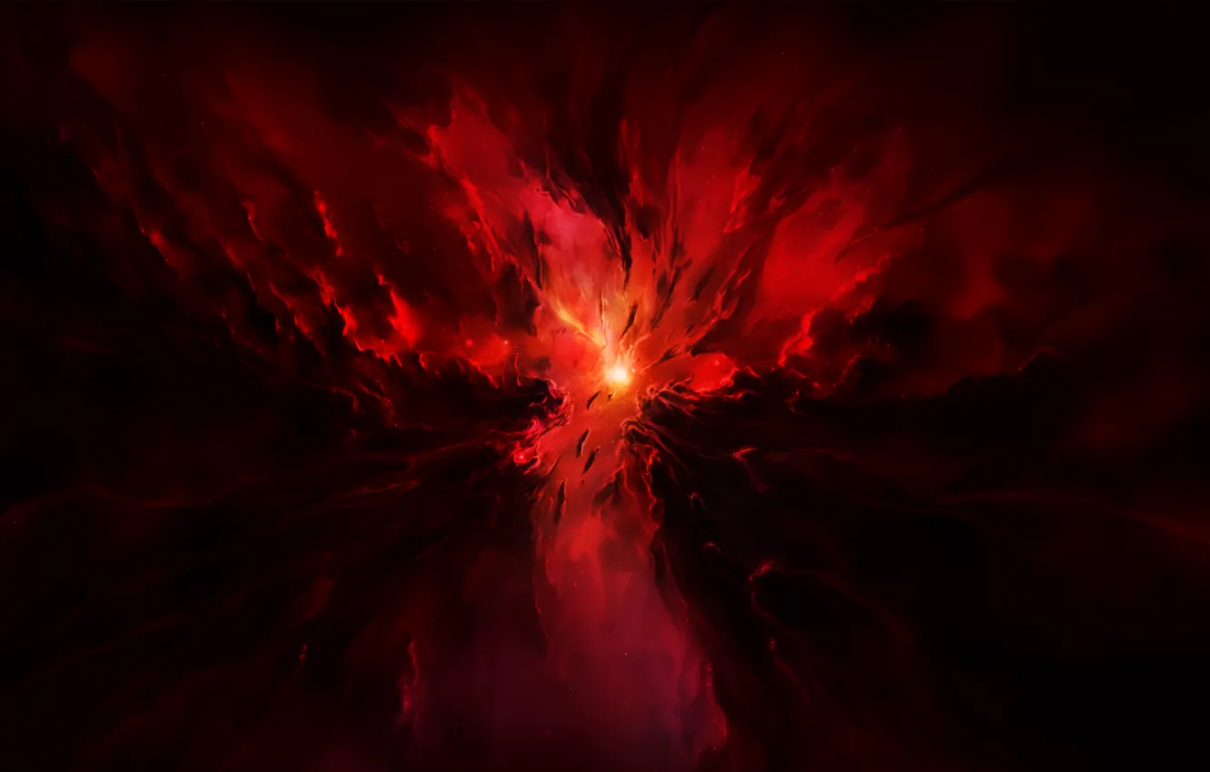 Photo wallpaper Stars, The explosion, Red, Lights, Glow, Stars, Space, Clots