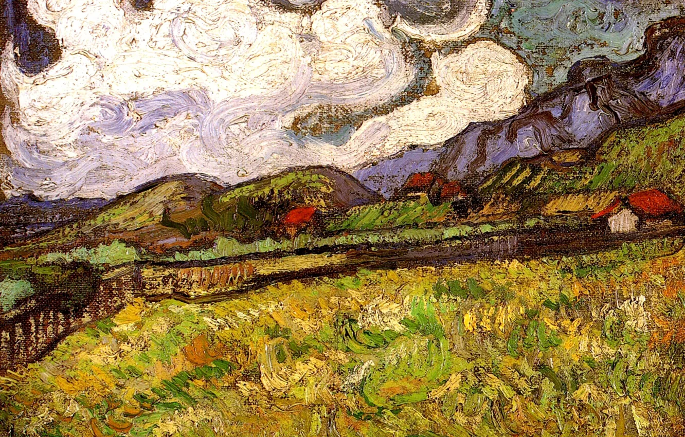 Photo wallpaper Vincent van Gogh, Wheat Field, Behind Saint, Paul Hospital