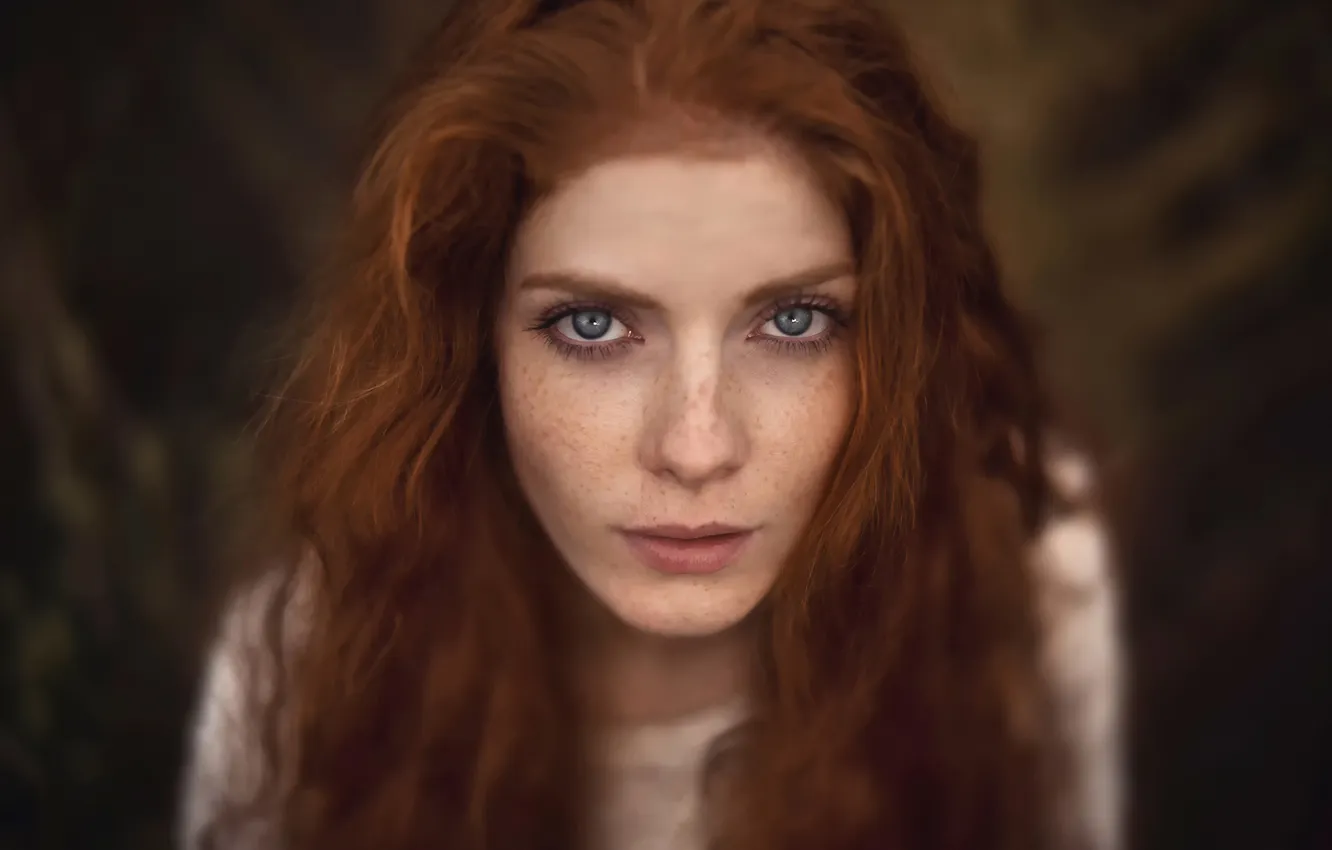 Photo wallpaper freckles, the beauty, Katrin, Martin Kuhn