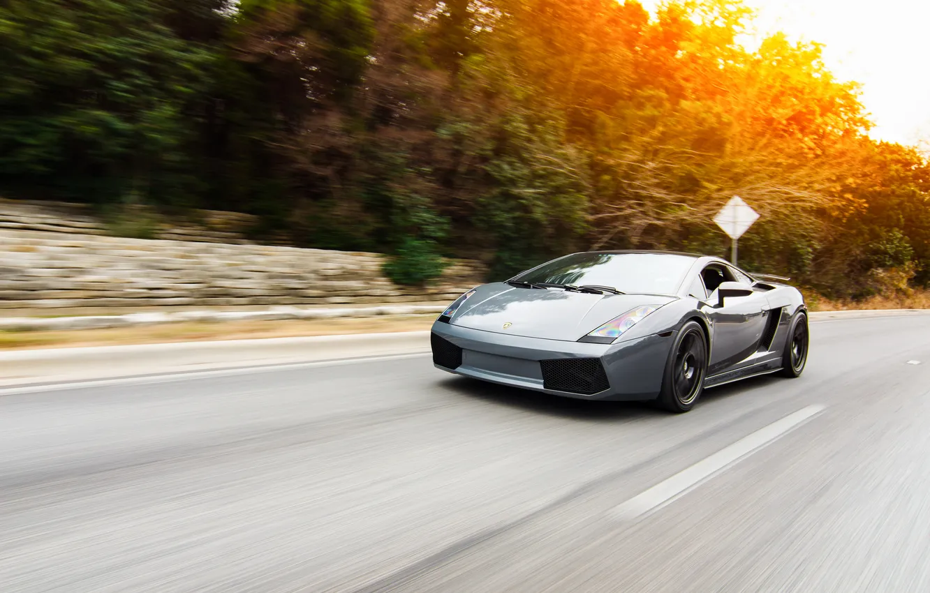 Photo wallpaper speed, blur, supercar, Gallardo, lamborghini, grey