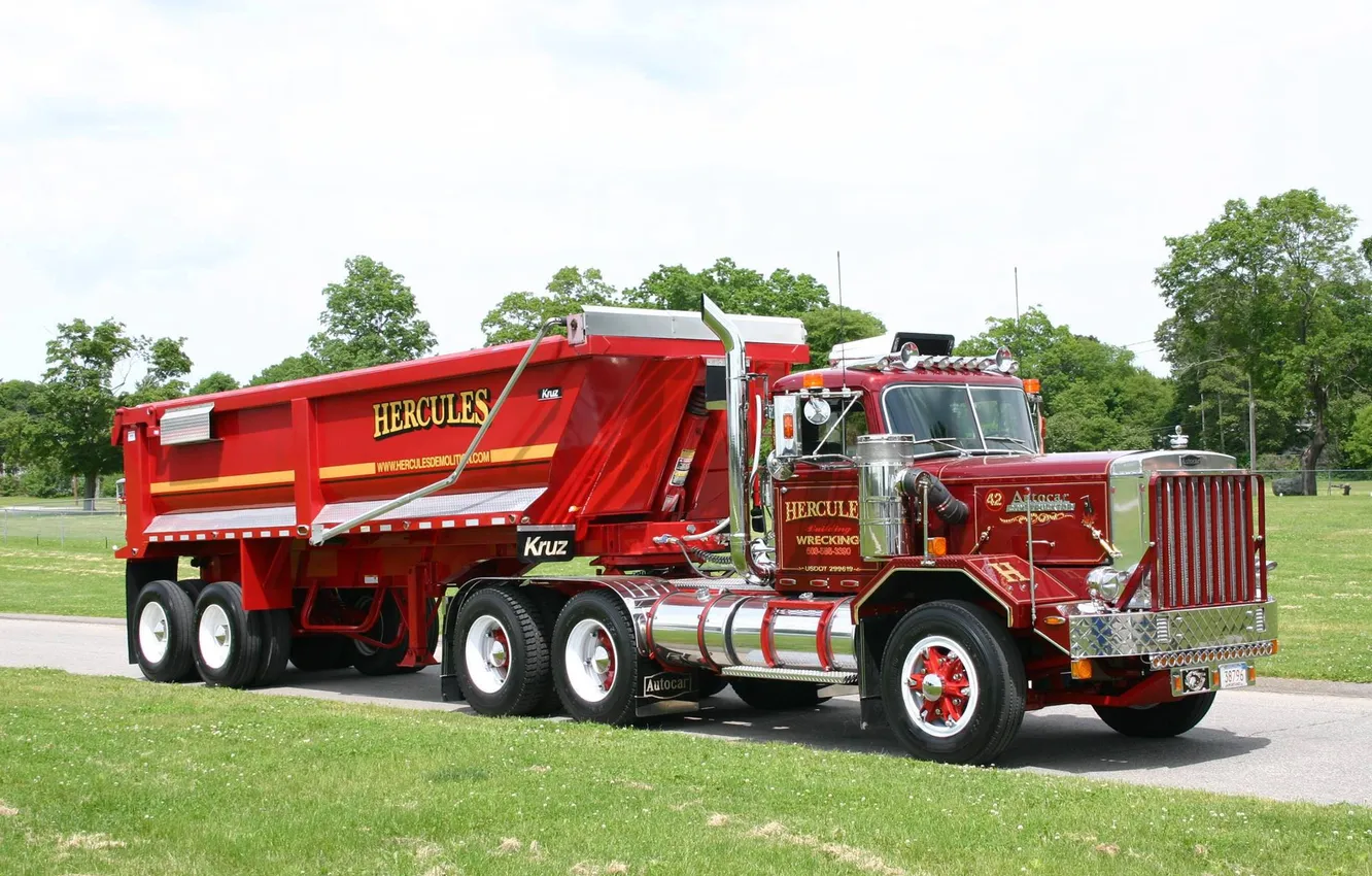 Photo wallpaper road, Truck, the front, Peterbilt, Peterbilt