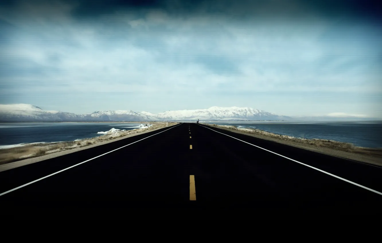 Photo wallpaper The sky, Road, Mountains