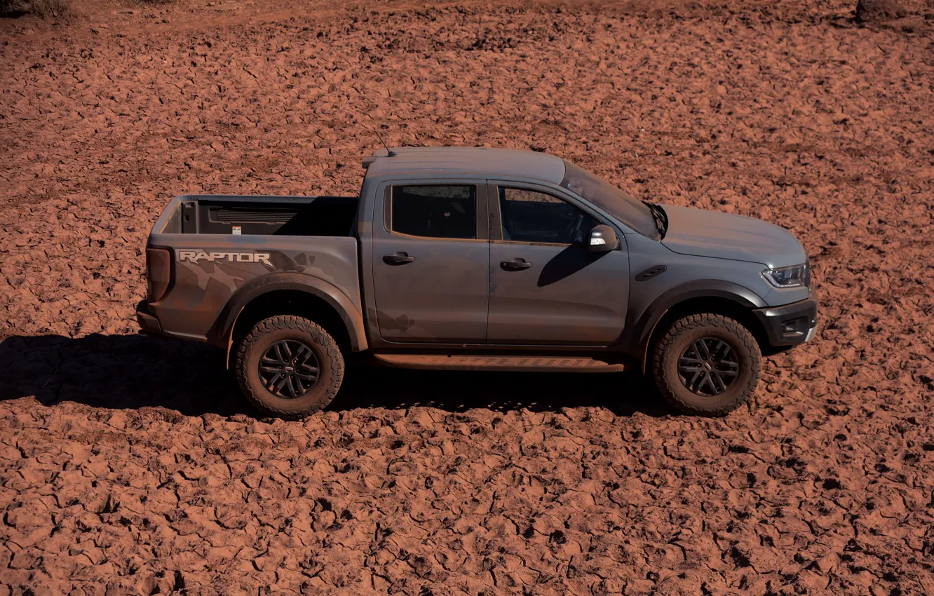 Photo wallpaper grey, Ford, profile, Raptor, pickup, 2018, Ranger