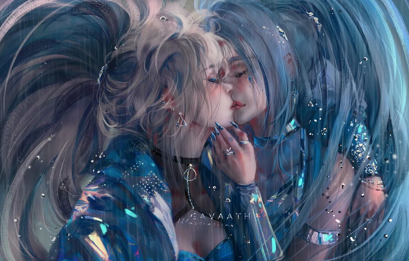 Photo wallpaper girls, Akali, League of Legends, blonde, digital art, fan art, artwork, fantasy art