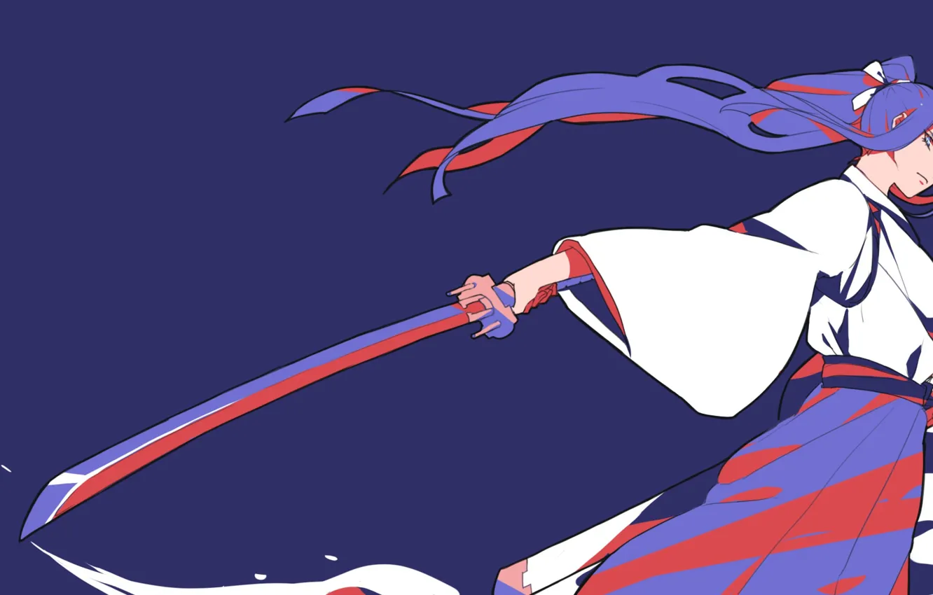 Photo wallpaper blood, katana, blade, Japanese clothing, evil eye, Kill la Kill, Kiryu's Satsuki, smash slash