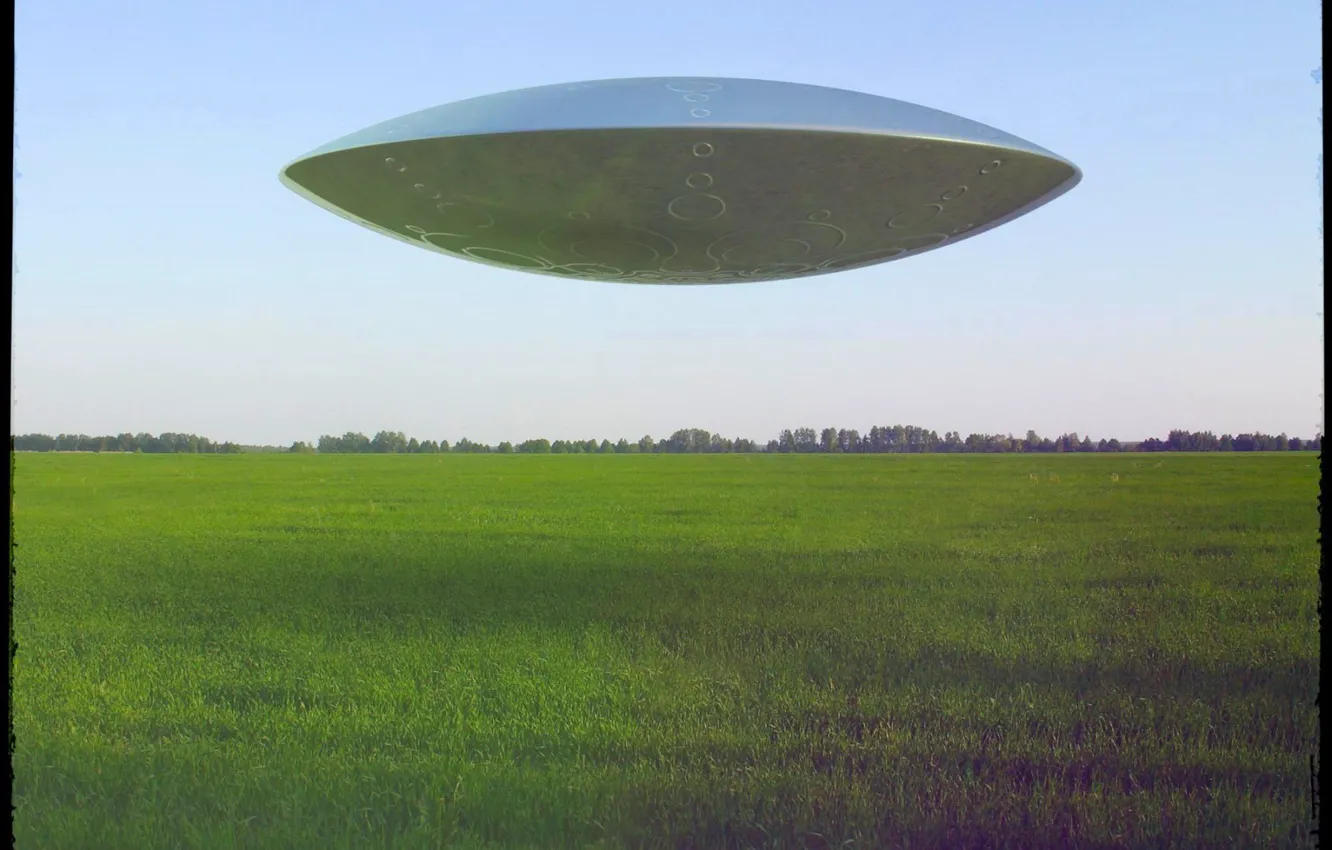 Photo wallpaper field, the sky, UFO