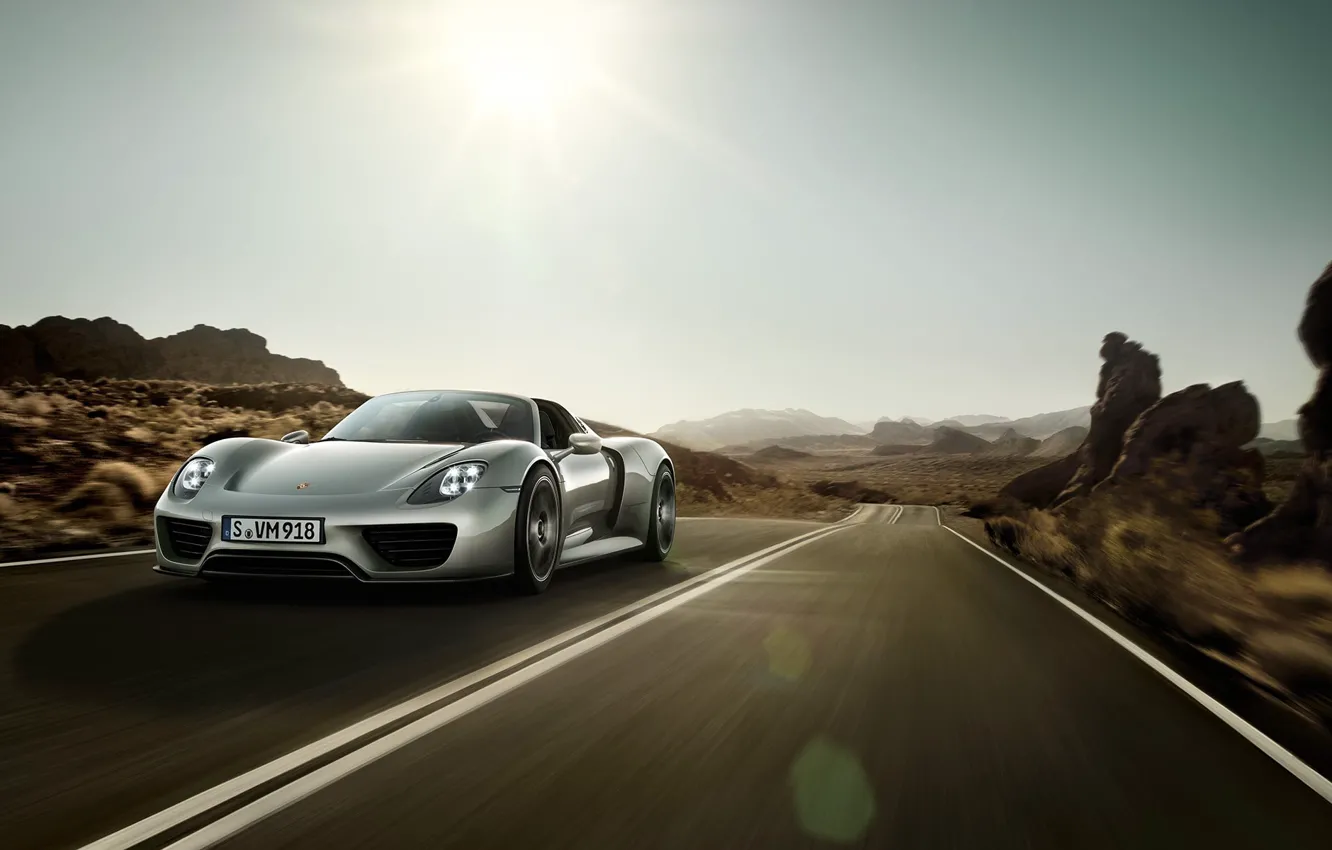 Photo wallpaper road, speed, Porsche, highway, 918