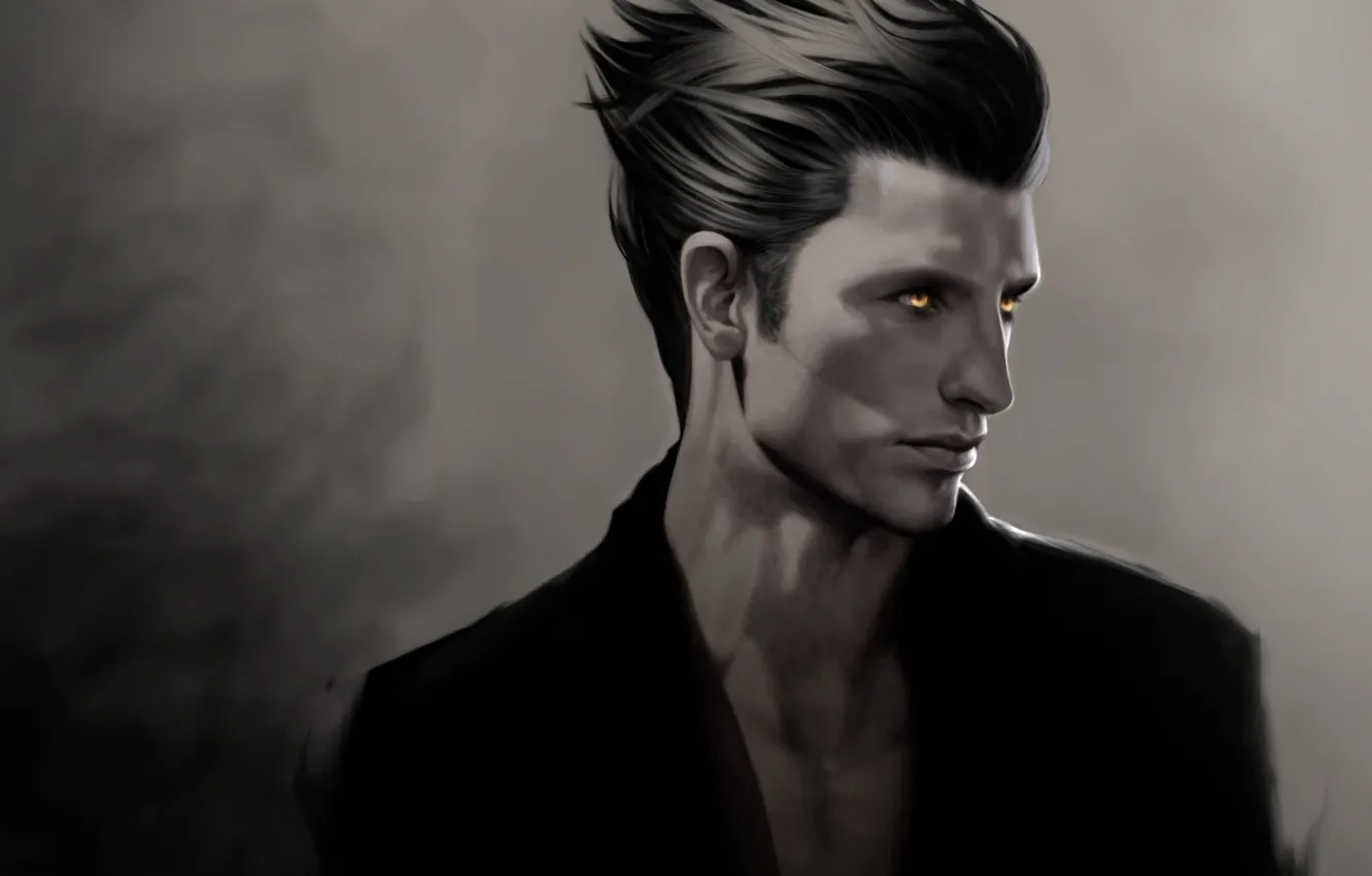 Photo wallpaper look, hairstyle, guy, art, monochrome, Rise of the Guardians, pitch, gothic-icecream