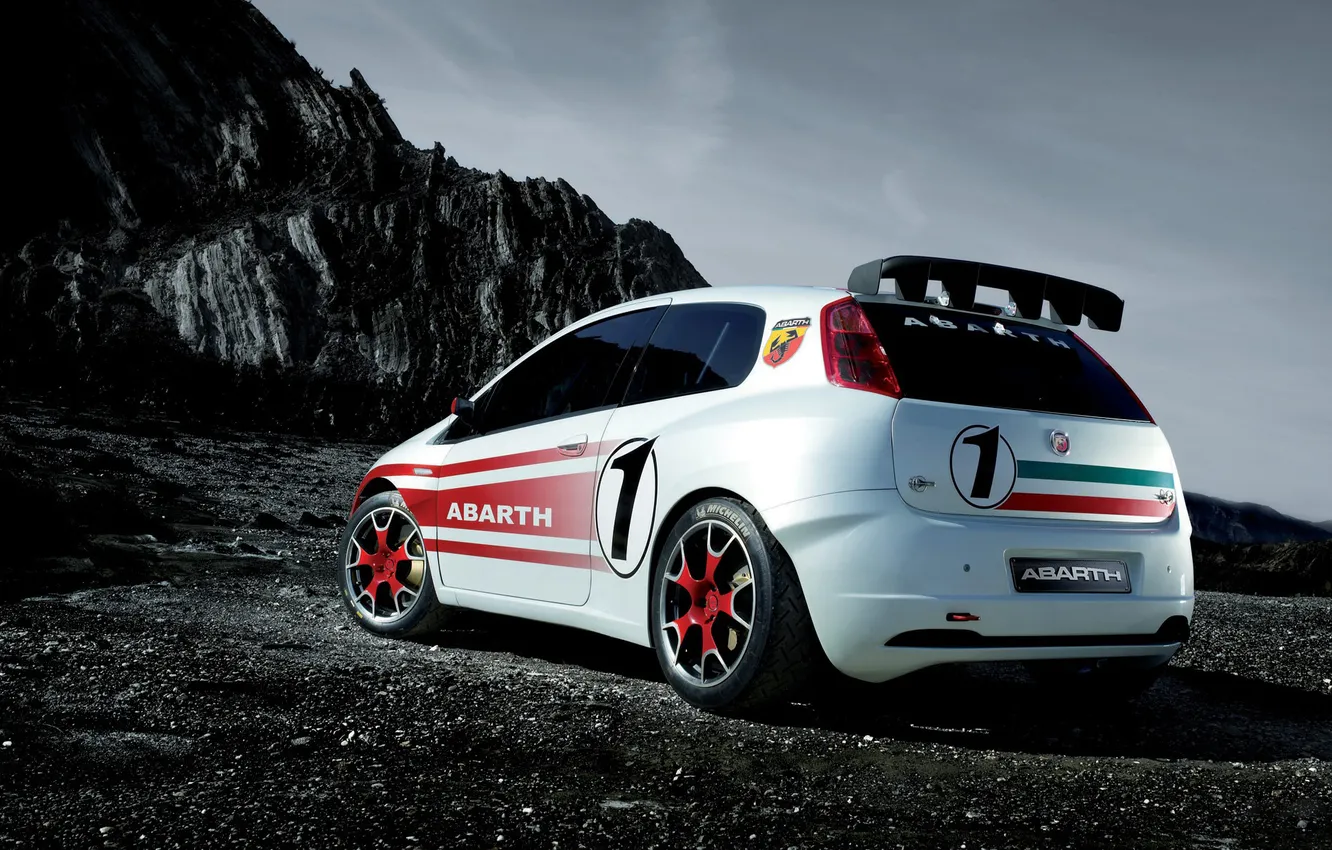 Photo wallpaper rocks, tuning, Fiat, fiat punto abarth