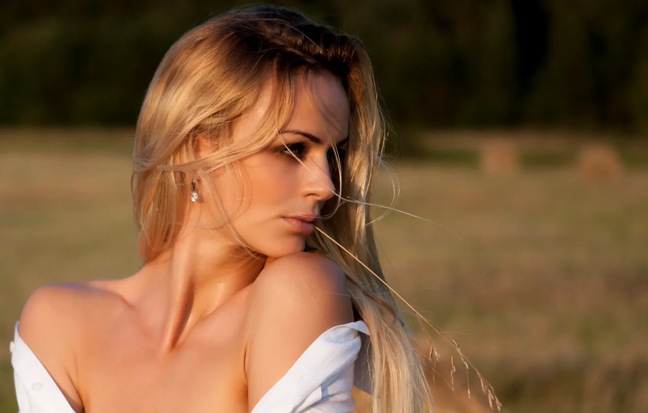 Photo wallpaper look, girl, model, hair, blonde