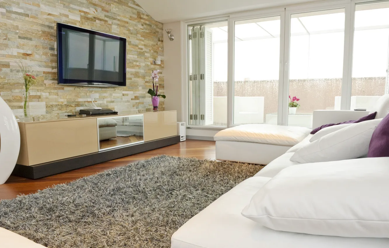 Photo wallpaper design, furniture, minimalism, living room, modern