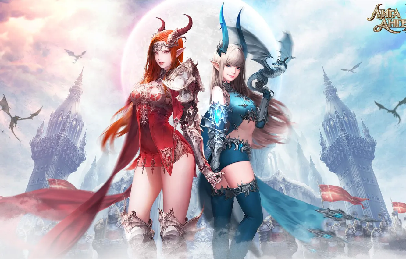 Photo wallpaper the city, girls, the game, League of Angels, League of angels