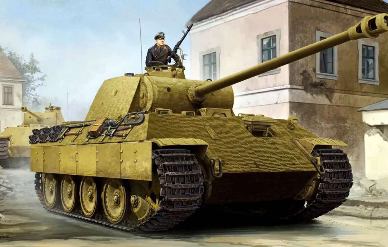 Photo wallpaper Panther, tank, Panther, PzKpfw V, Panzerkampfwagen V, The Wehrmacht, German medium, or heavy