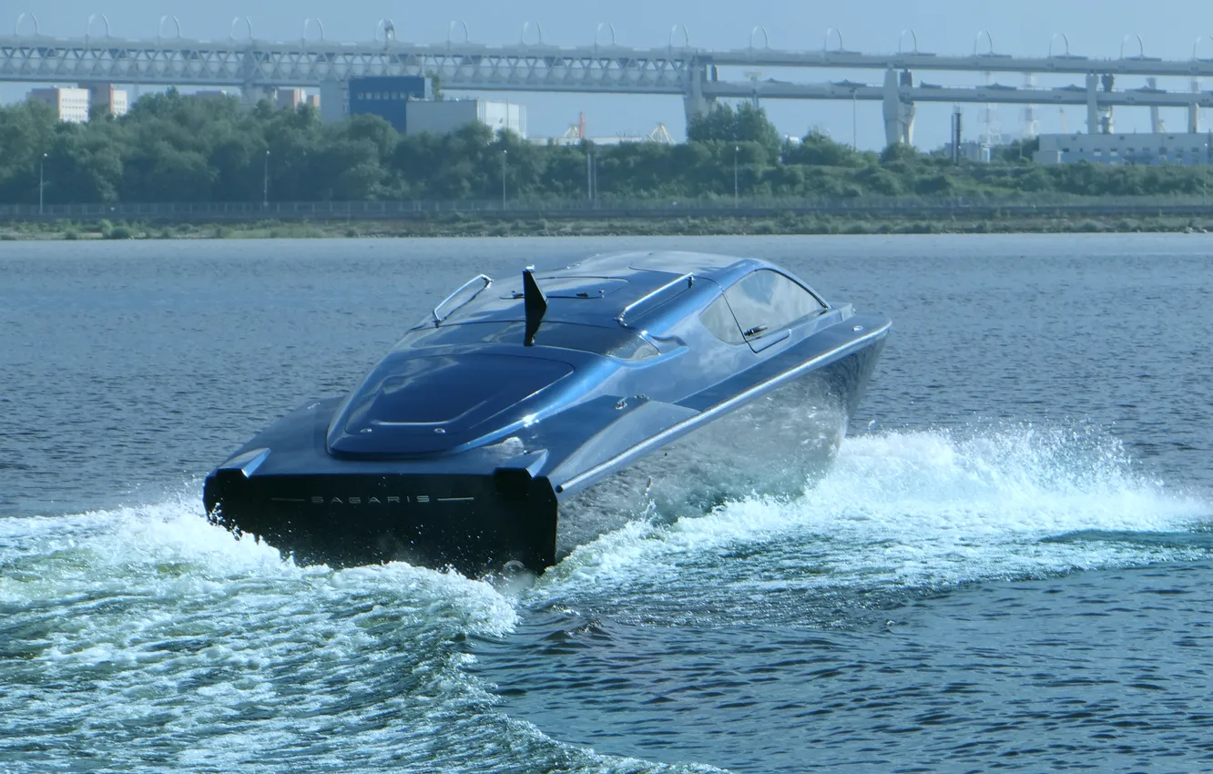 Photo wallpaper boat, Sagaris, hydrofoils