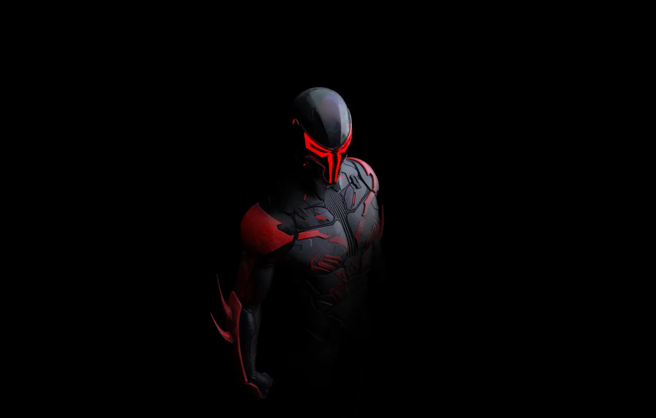 Photo wallpaper minimal, dark, art, Spider man