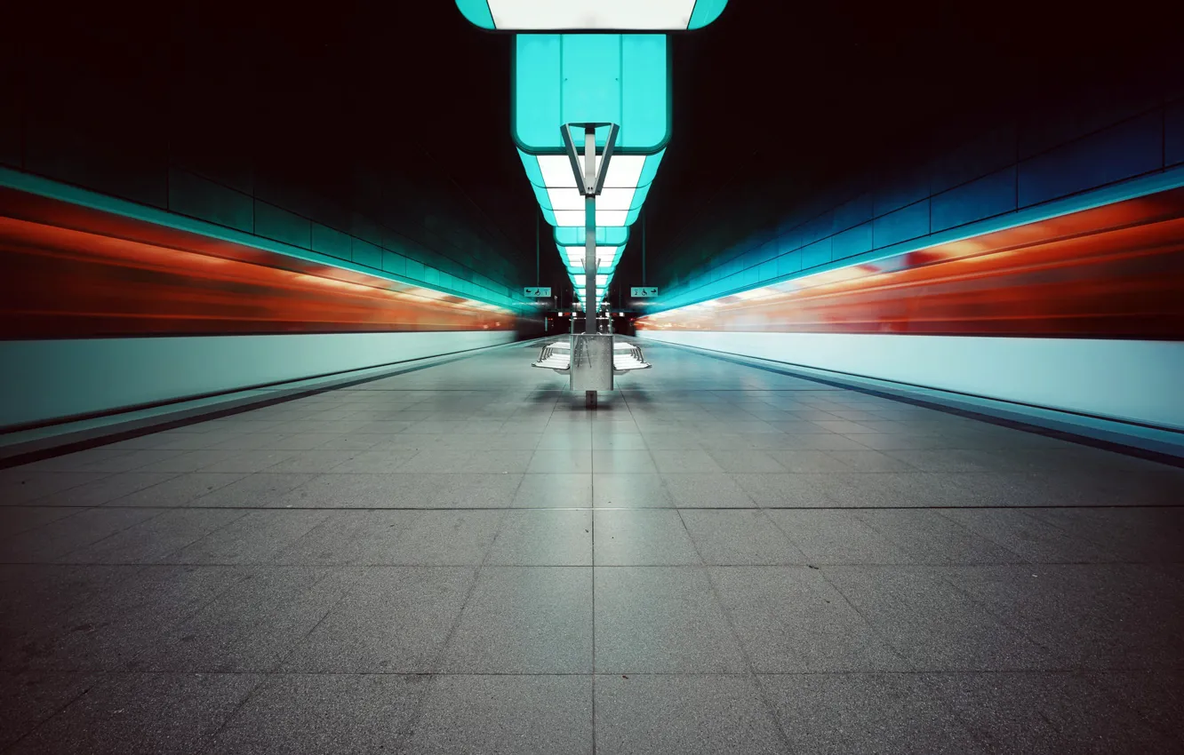 Photo wallpaper the city, metro, Hamburg