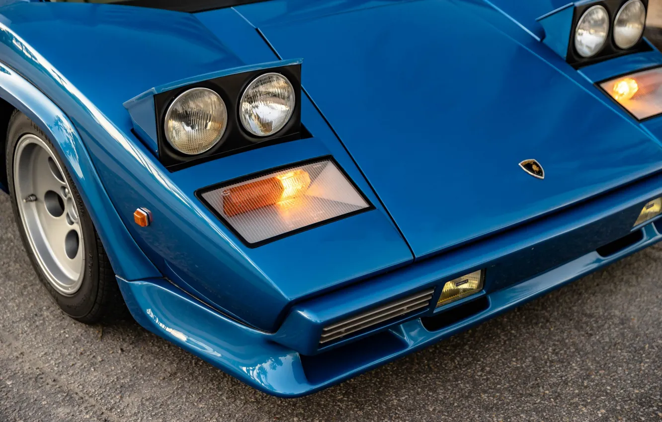 Photo wallpaper close-up, lights, Lamborghini, Lambo, Countach, LP5000 S, Lamborghini Countach LP500 S