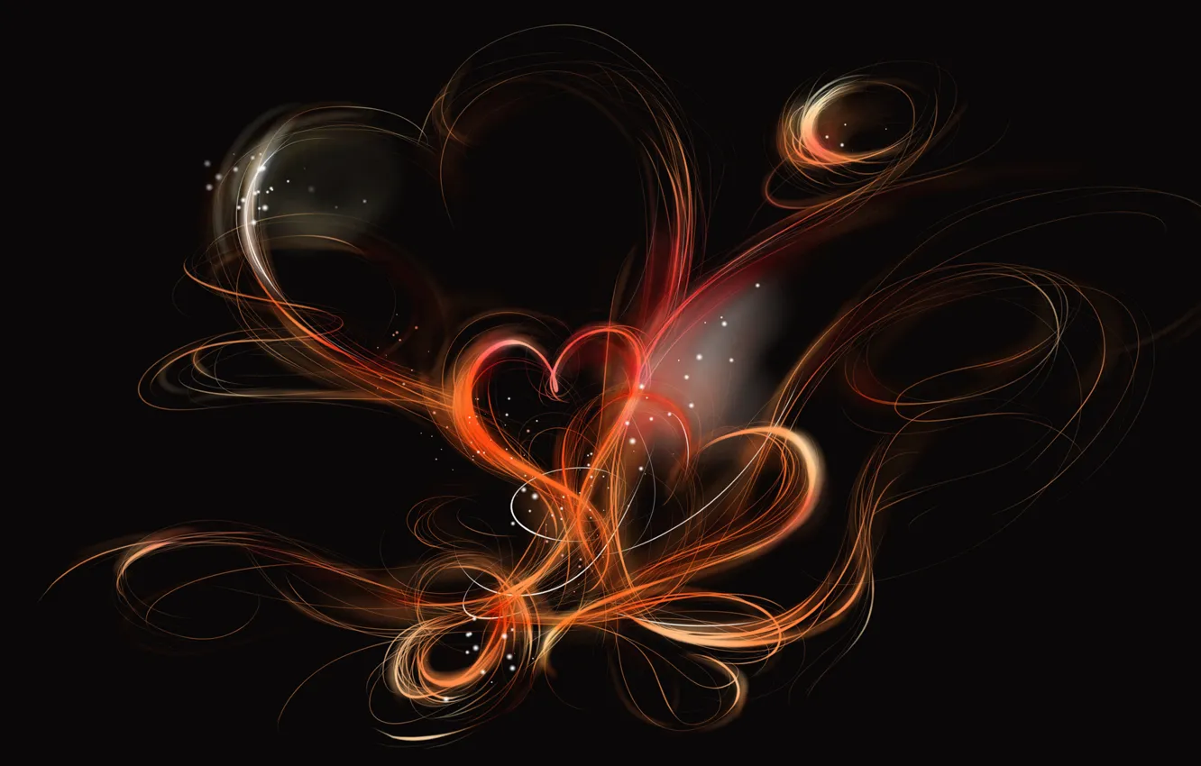 Photo wallpaper background, Line, form, lights.light.black, hearts