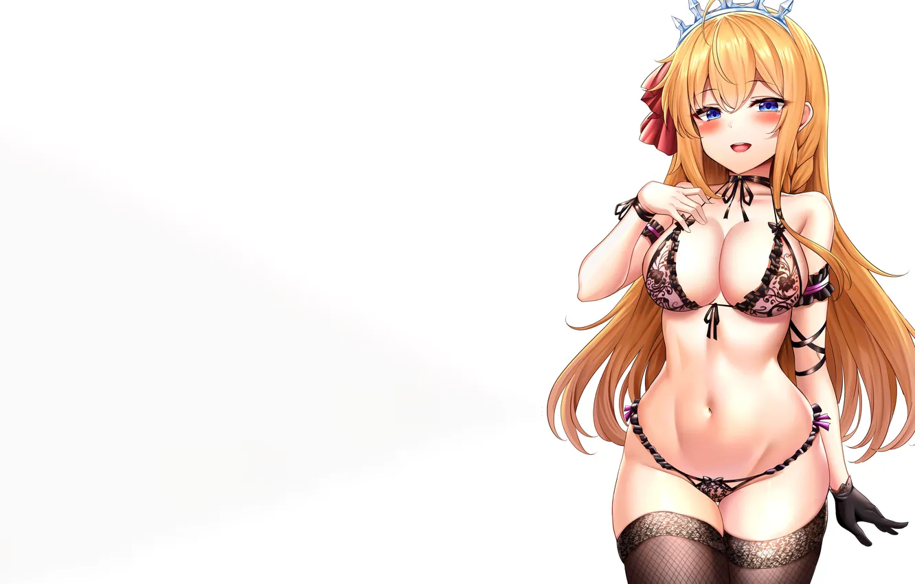 Photo wallpaper girl, sexy, lingerie, pantsu, bra, cleavage, panties, thighhighs