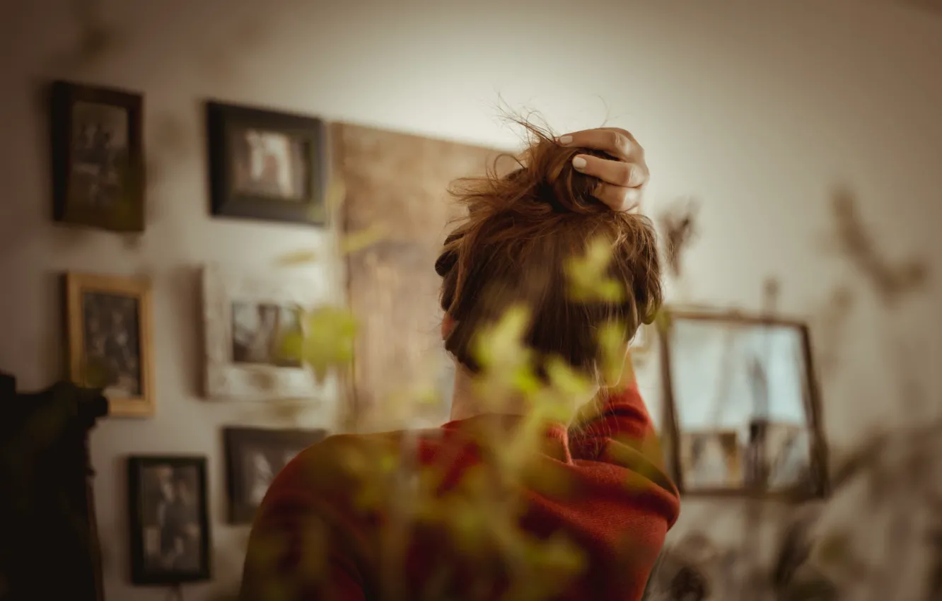 Photo wallpaper girl, hair, back