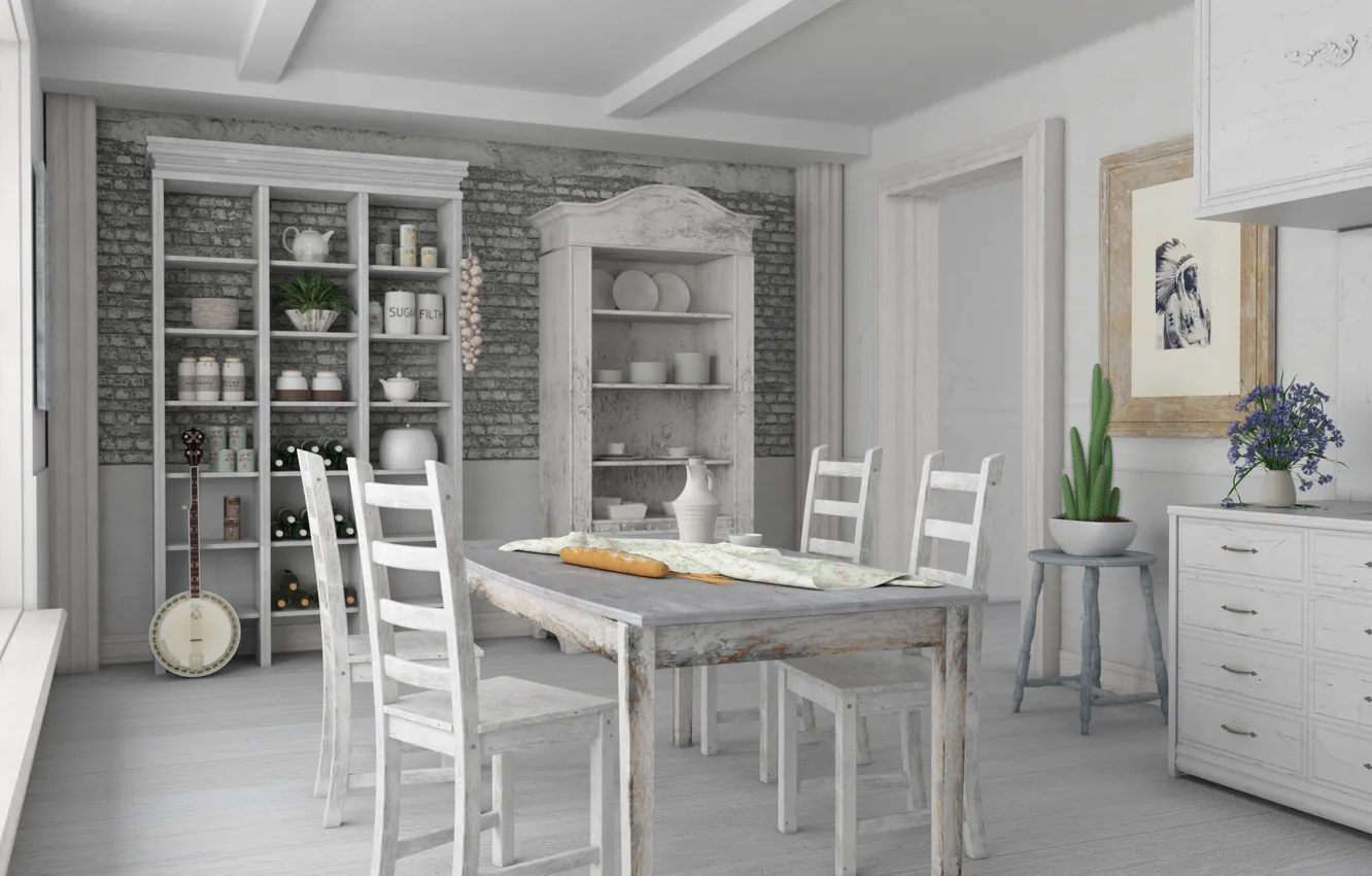 Photo wallpaper design, style, room, interior, dining room