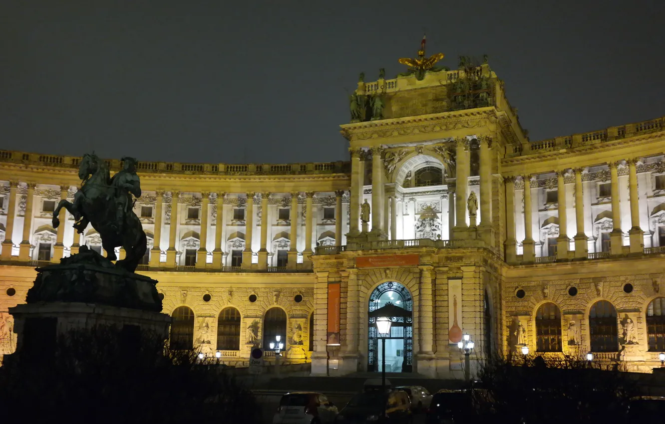 Photo wallpaper lights, Austria, monument, Vienna, Hofburg