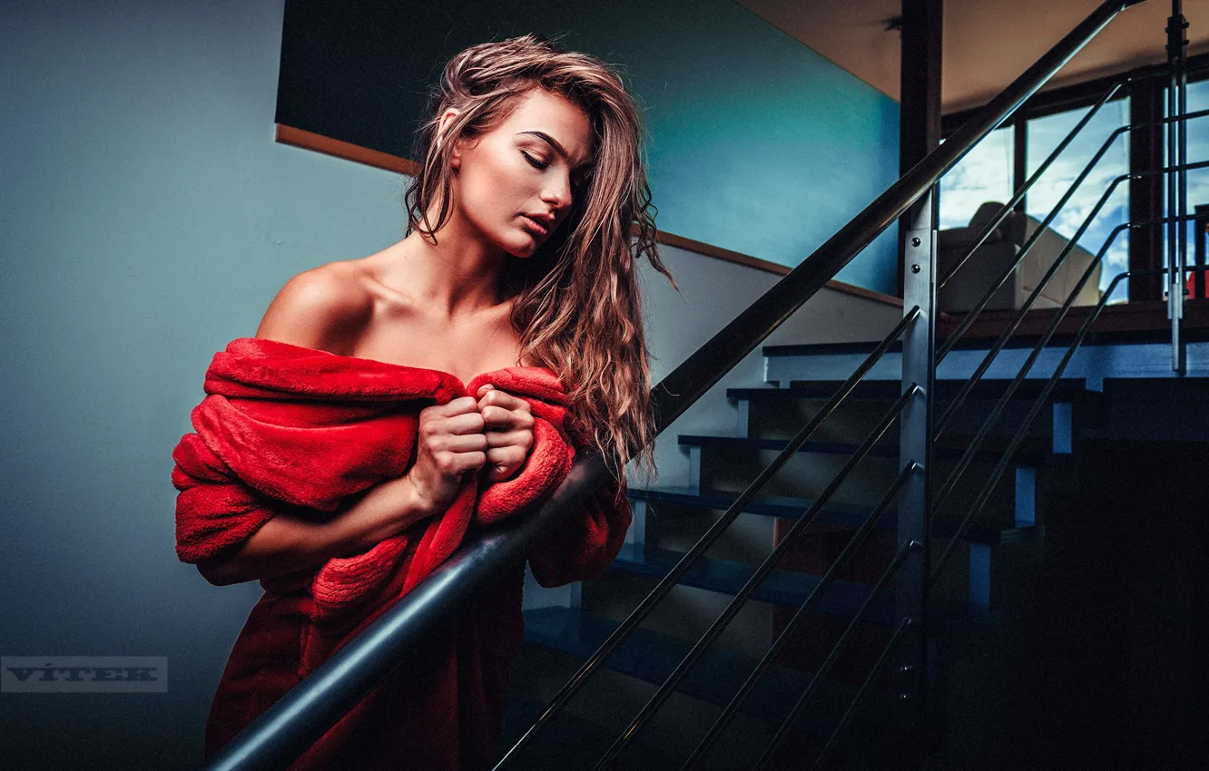 Photo wallpaper girl, interior, Bathrobe, Vitek Petras