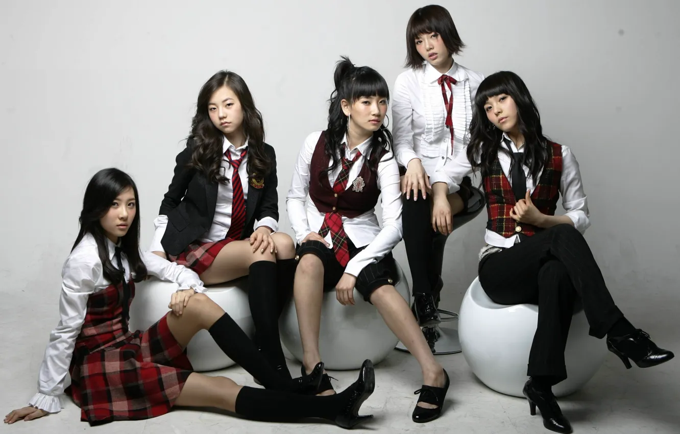 Photo wallpaper Music, Asian, Girls, Beauty, Kpop, School, Wonder Girls, Uniform