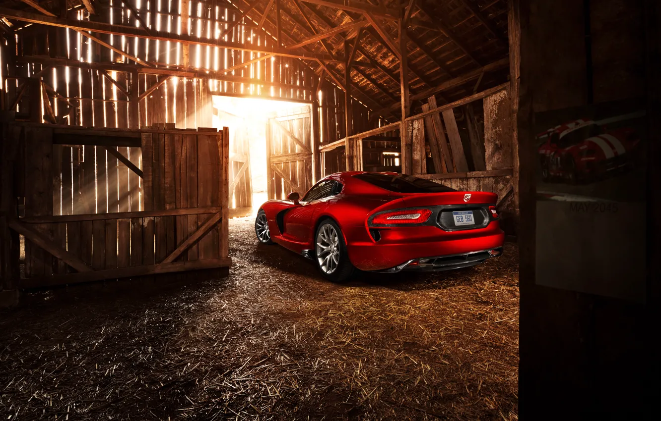 Photo wallpaper the sun, light, red, the barn, Dodge, light, red, the barn