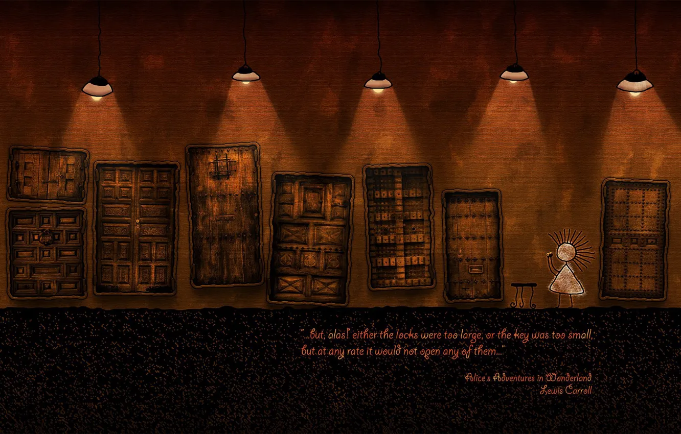 Photo wallpaper the door, vladstudio, Alice in Wonderland, Lewis Carroll