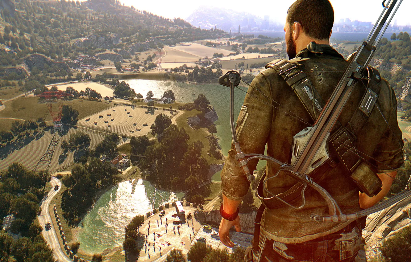 Photo wallpaper game, survivor, bow, vegetation, Dying Light, Dying Light The Following, Dying Light: The Following