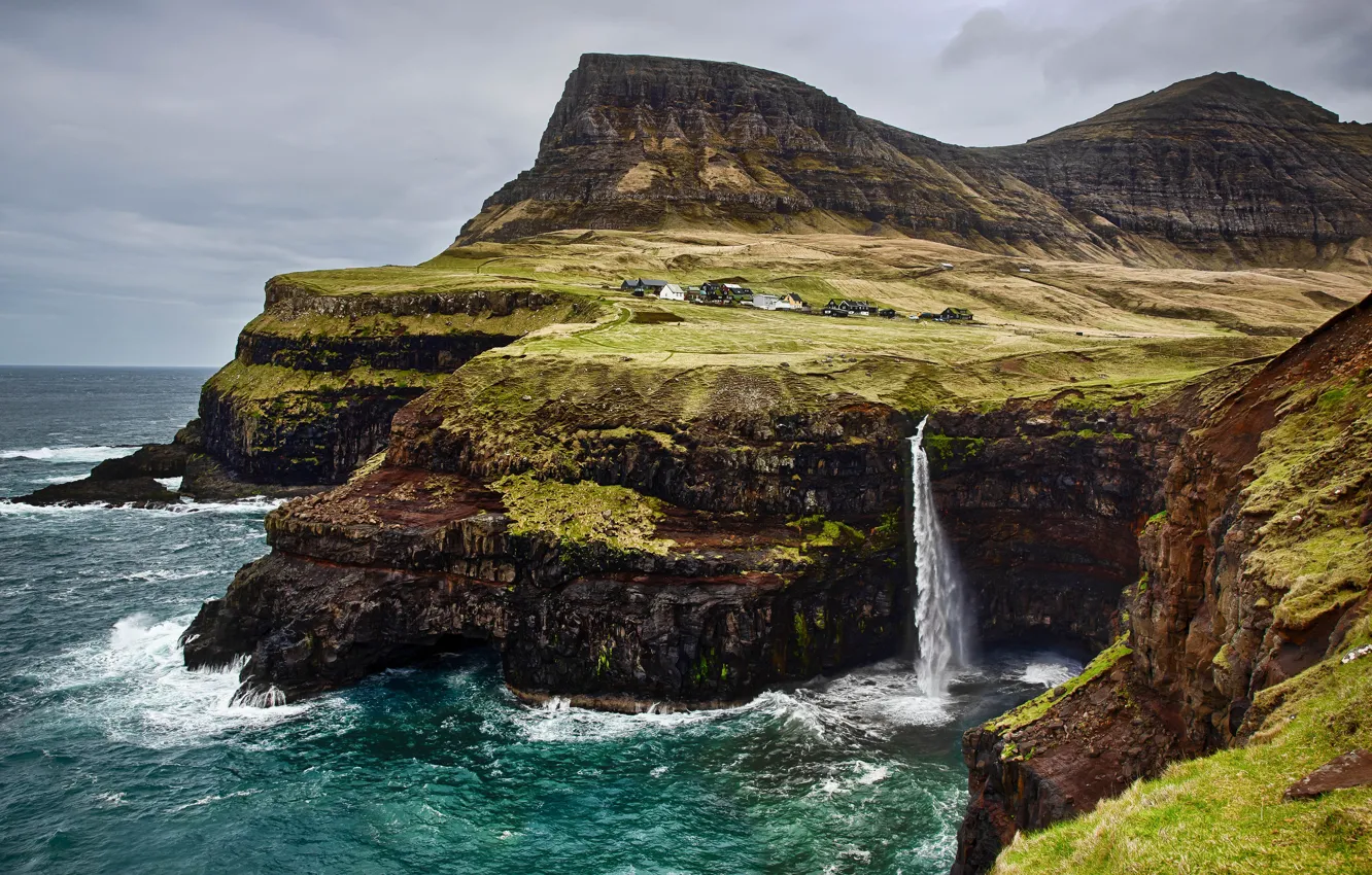 Photo wallpaper islands, Faroe Islands, Faeroe islands, Atlantic ocean