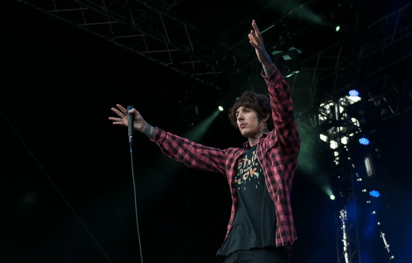 Photo wallpaper tattoo, BMTH, drop dead, Bring Me The Horizon, Oliver Sykes, vocalist