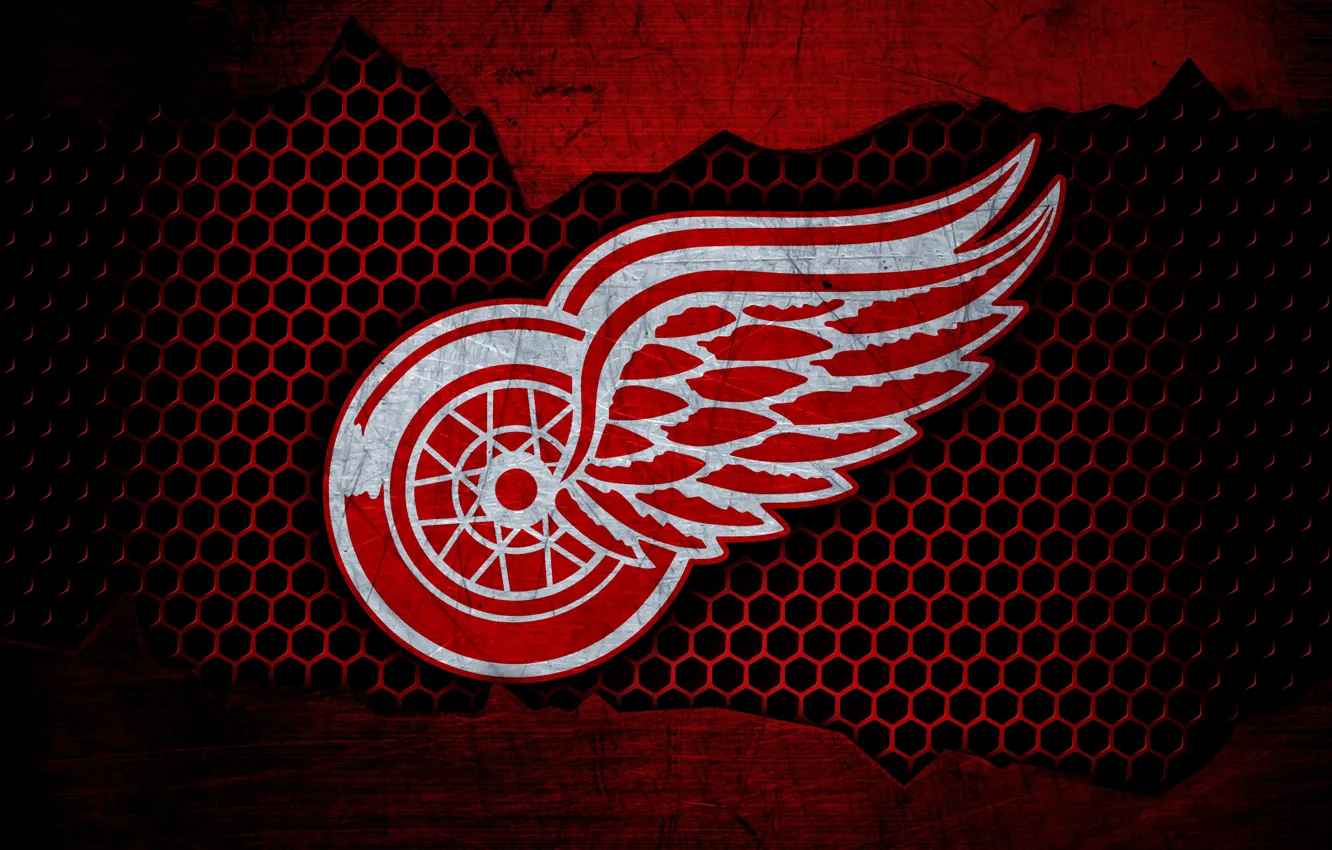 Photo wallpaper wallpaper, logo, NHL, Sport, Hockey, Detroit Red Wings