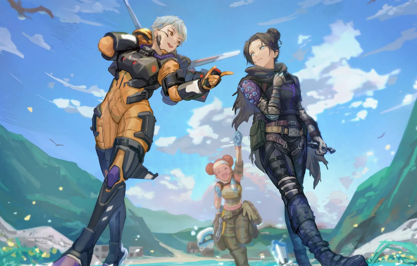 Photo wallpaper Wraith, Apex Legends, Lifeline, valkriye