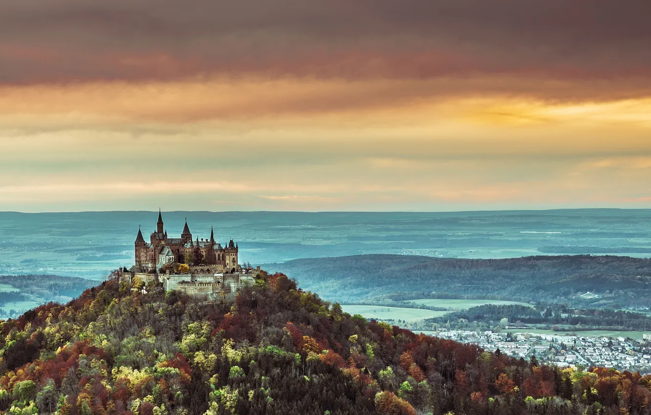 Photo wallpaper Germany, Hohenzollern Castle, Autumn
