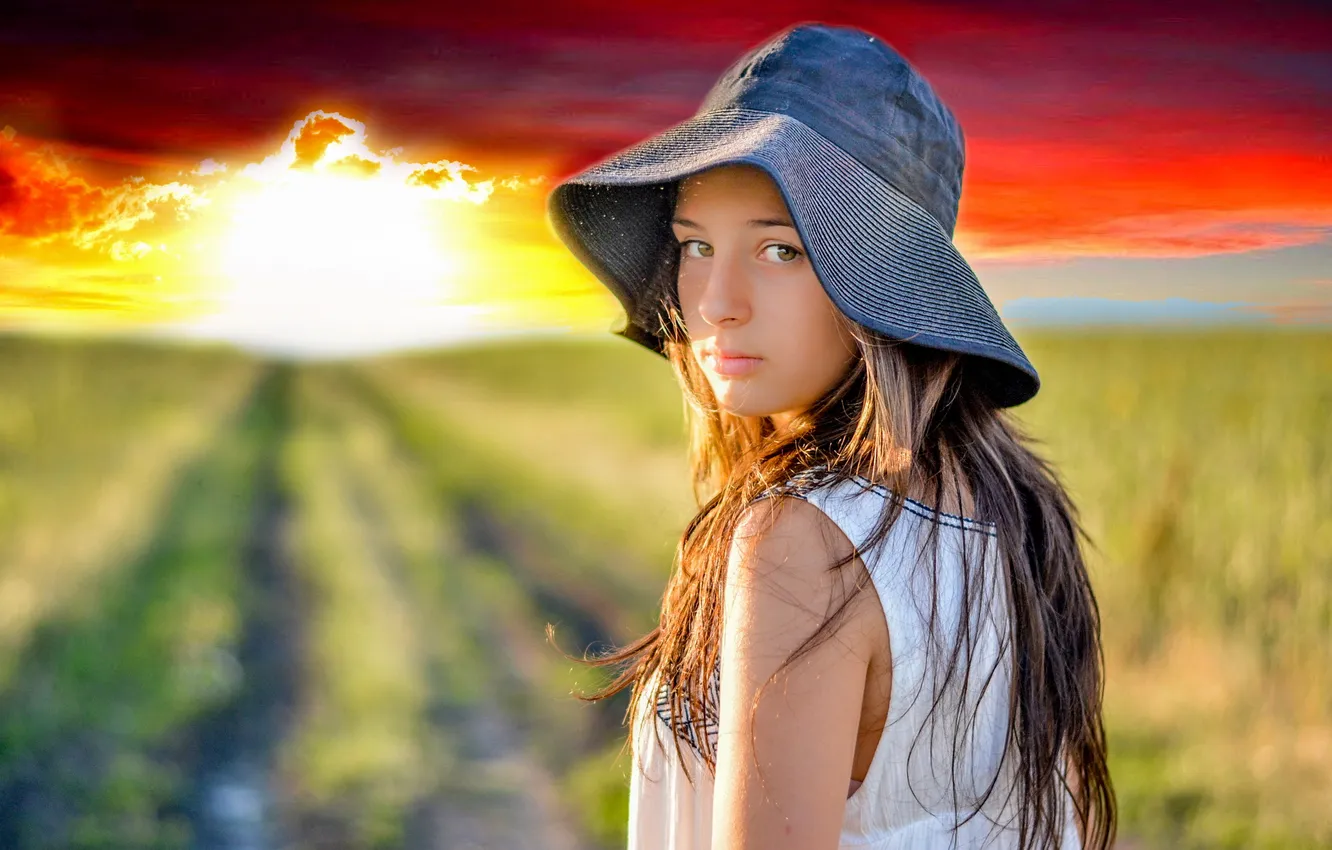 Photo wallpaper look, background, girl