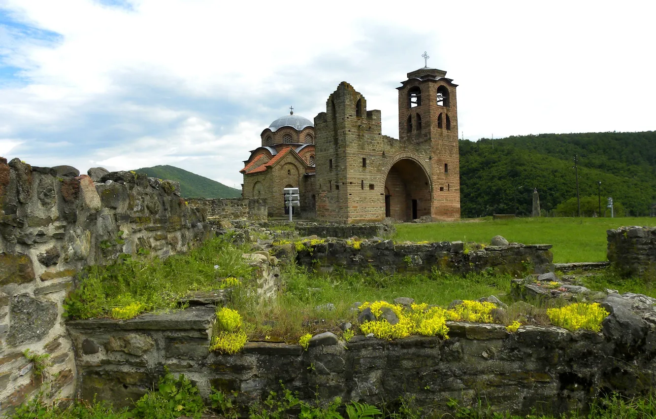 Photo wallpaper Church, the ruins, Serbia, The Church Of St. Nicholas