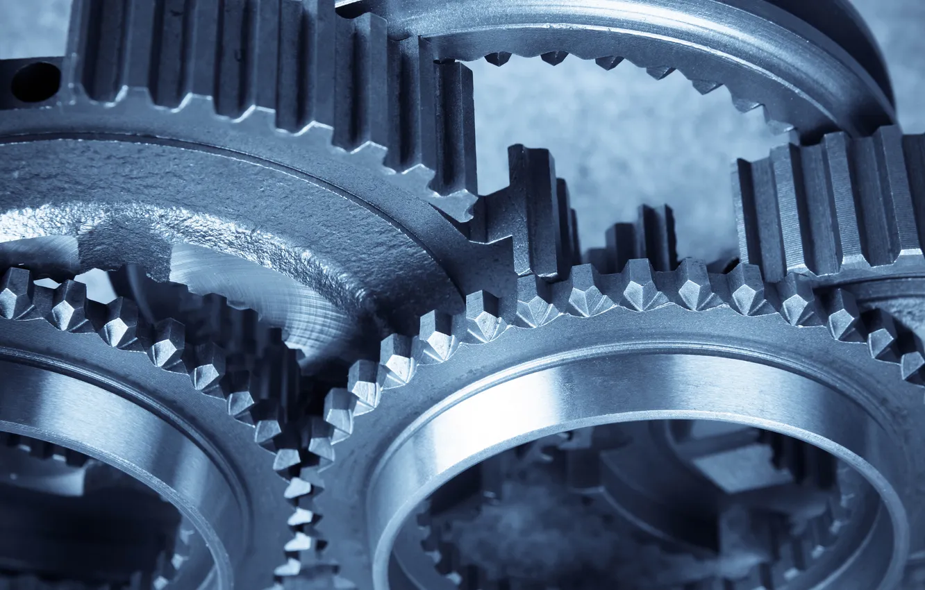 Photo wallpaper metal, mechanism, gear