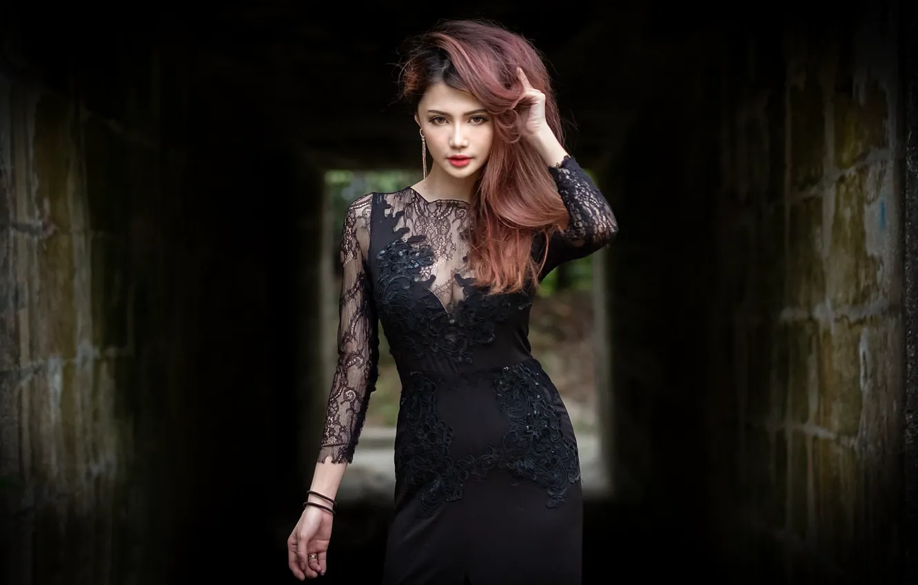 Photo wallpaper girl, dress, Asian