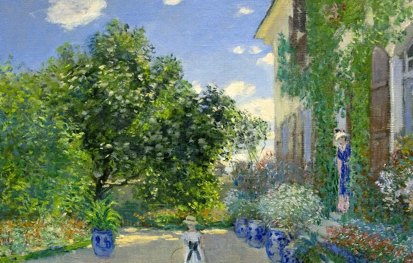 Photo wallpaper landscape, picture, Claude Monet, genre, Artist's house at Argenteuil
