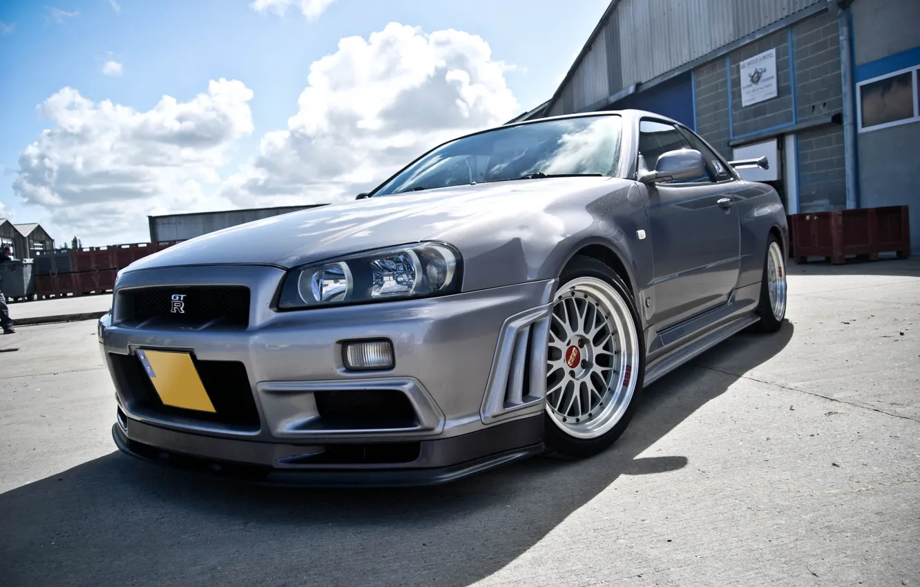 Photo wallpaper nissan, skyline, r34, bbs, garage