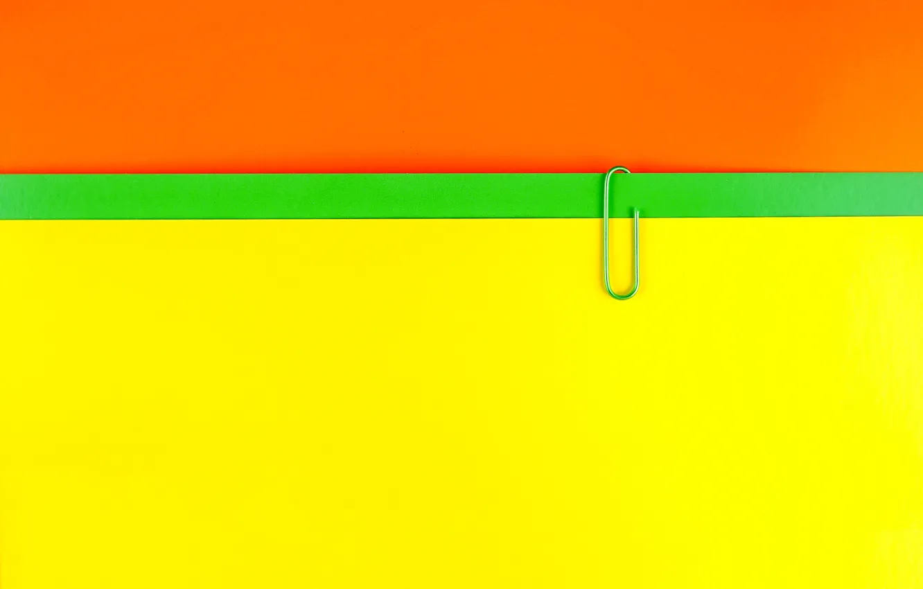 Photo wallpaper macro, orange, yellow, green, paper, clip