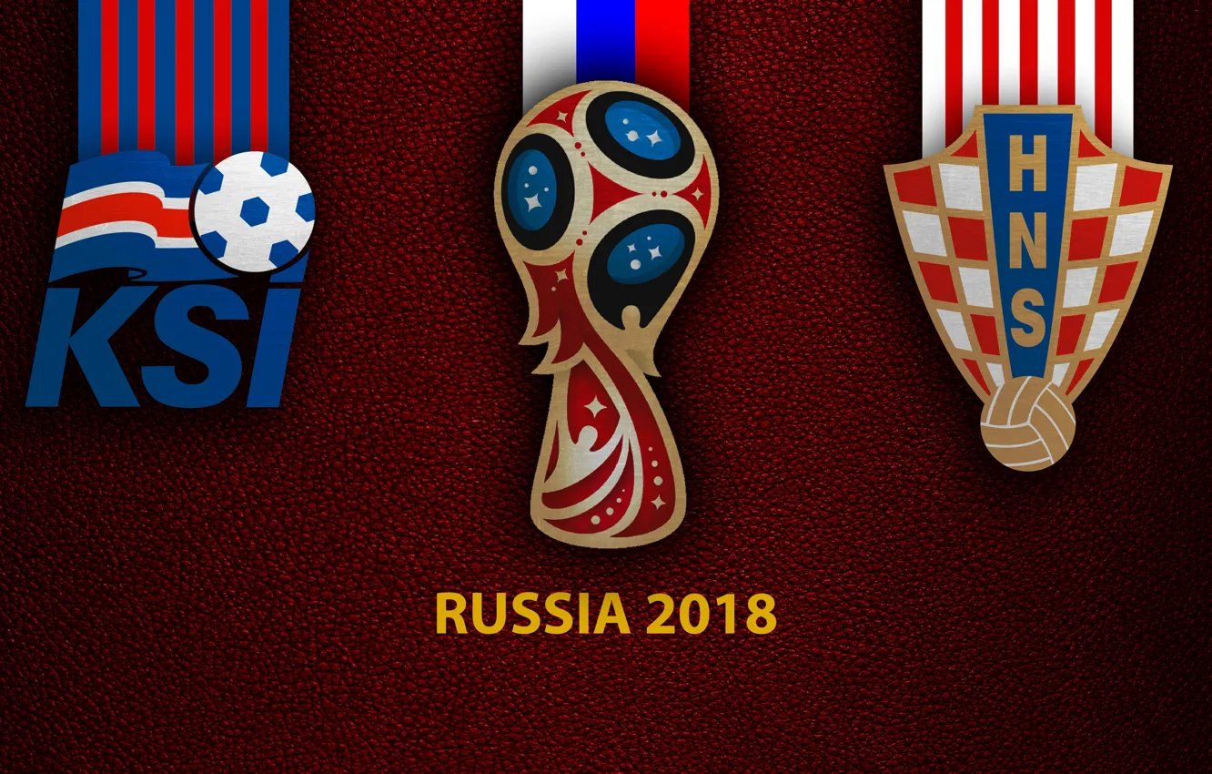 Photo wallpaper wallpaper, sport, logo, football, FIFA World Cup, Russia 2018, Iceland vs Croatia