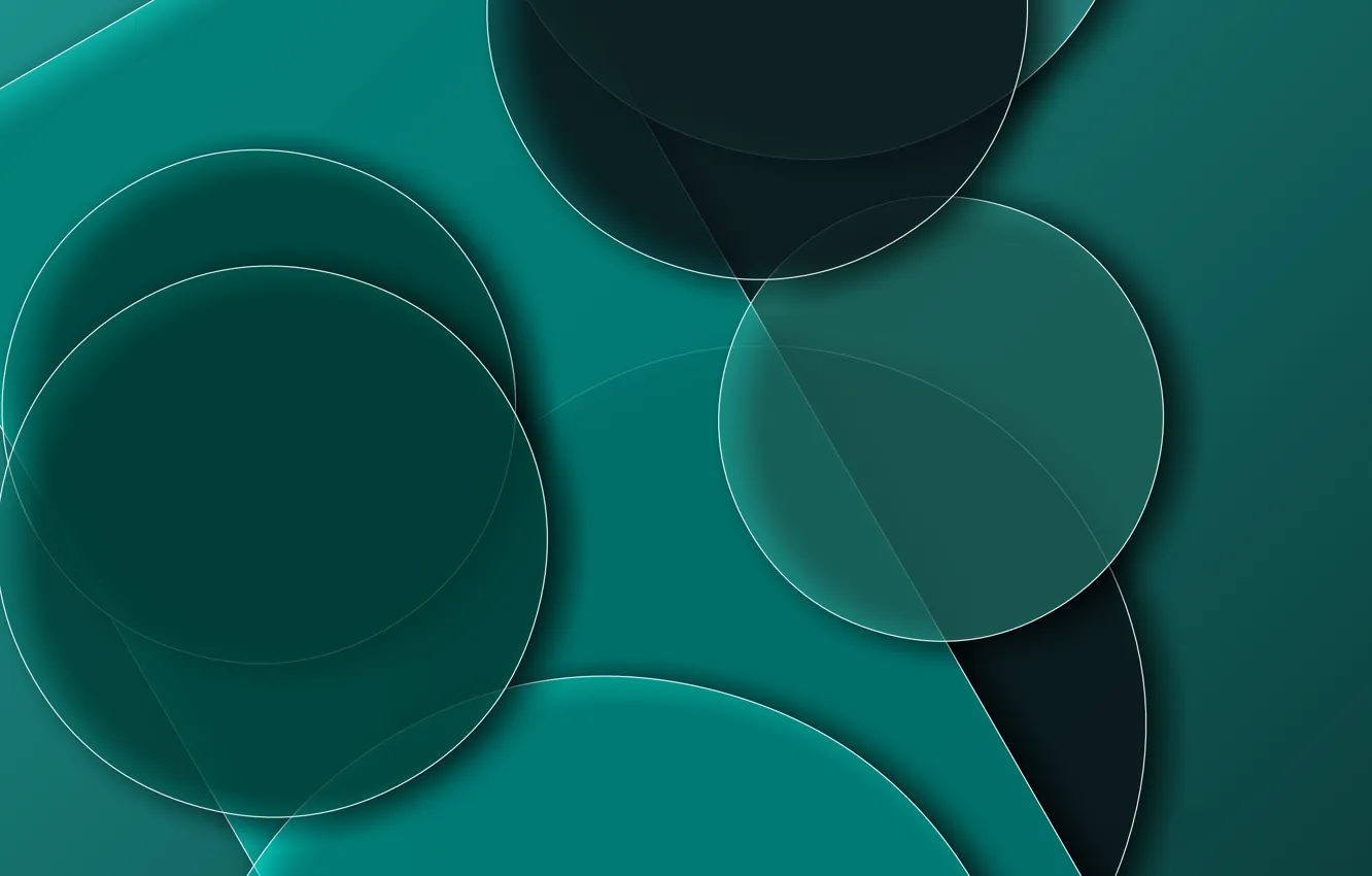 Photo wallpaper circles, abstraction, green, geometry