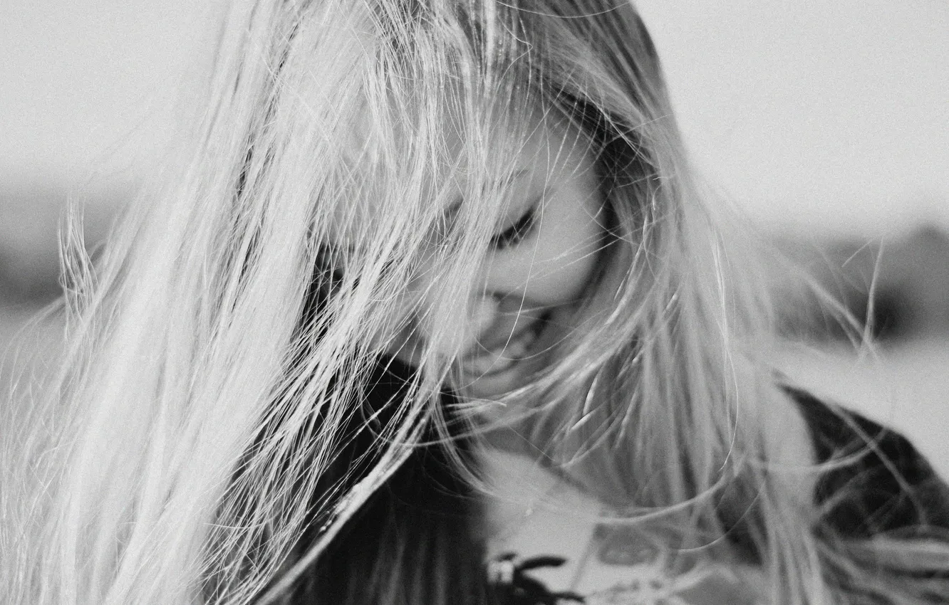 Photo wallpaper joy, smile, hair, beauty