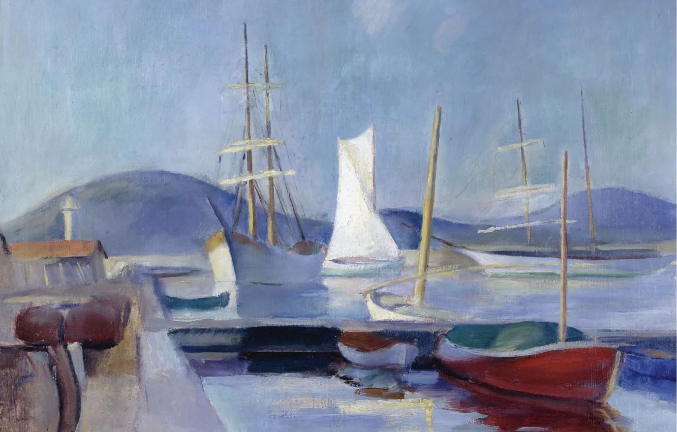 Photo wallpaper boat, ship, picture, Sailboats, Henri Ottmann, Henri Ottmann
