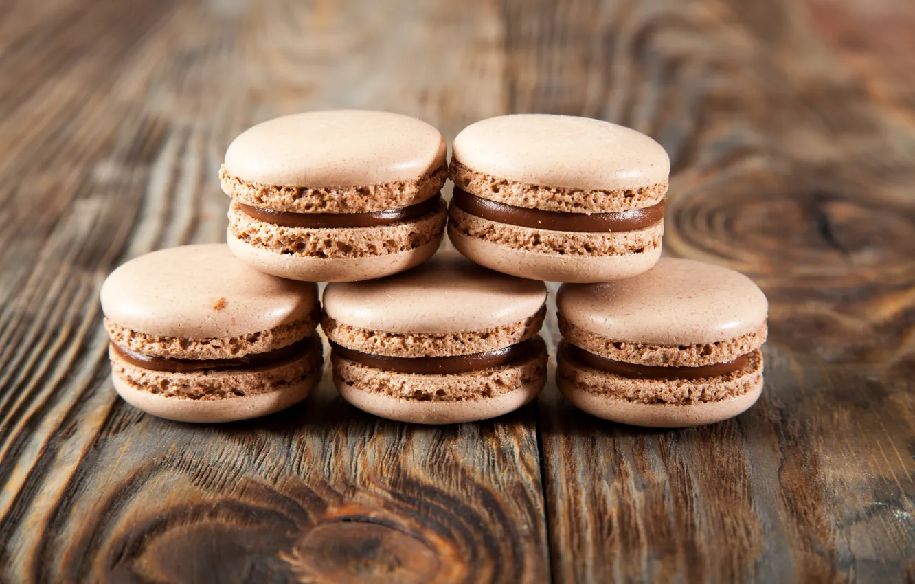 Photo wallpaper cookies, chocolate, macaroons, almond