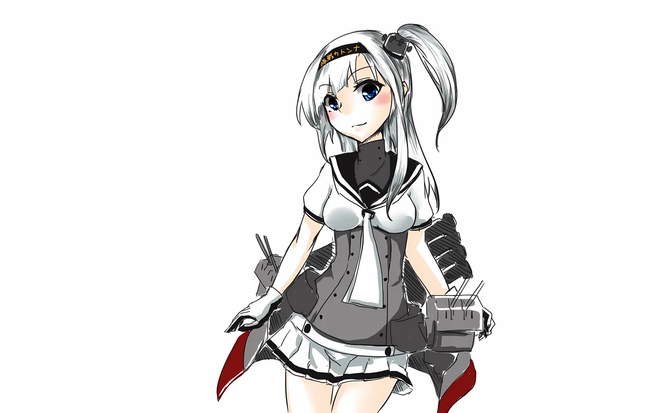 Photo wallpaper girl, sexy, school uniform, long hair, boobs, anime, blue eyes, beautiful